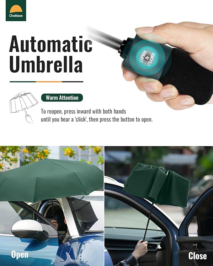 Travel Compact Umbrella Windproof - Portable Automatic for Rain, Folding Umbrella for Men and Women, Portable 210T Fabric