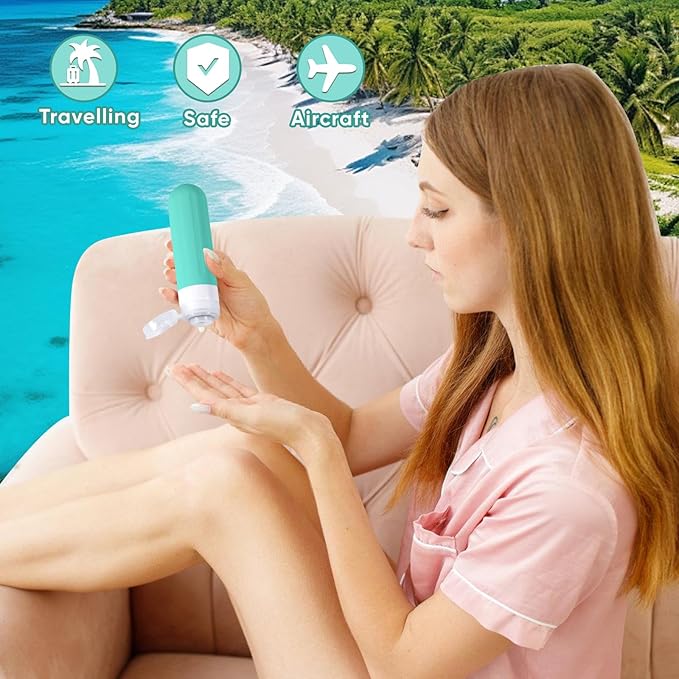 Landisun Travel Bottles for Toiletries 18Pack Toiletry Travel Size Containers Travel-Bottles Accessories TSA Approved Leak Proof (Blue)