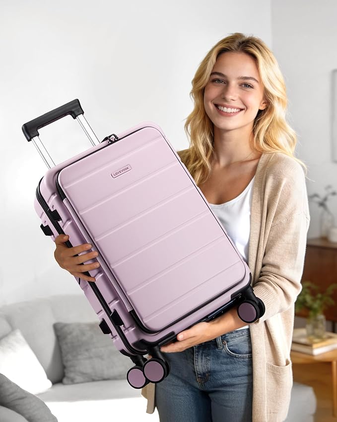 LOVEVOOK Carry On Luggage 22x14x9 Airline Approved with Spinner Wheels, 20 Inch Small Carry On Suitcase with TSA Lock, Expandable Hard Shell Suitcases for Men Women