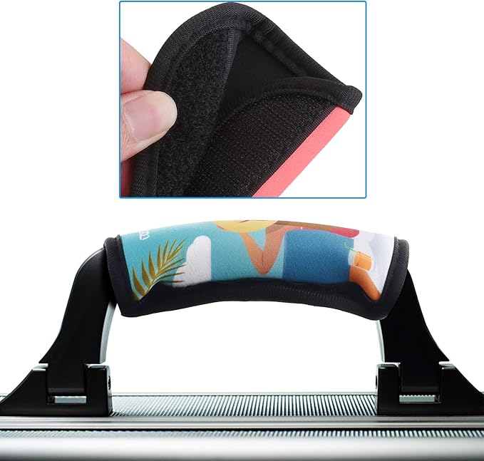 CM Pack of 5 Neoprene Luggage Handle Wrap Handle Grip Luggage Identifier for Travel Bag Luggage Suitcase (Summer Patterns - UMB (5 Pcs))