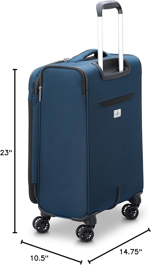 DELSEY PARIS Sky Max 2.0 Softside Expandable Luggage with Spinner Wheels, Blue, 2-Piece Set (21/Duffle)