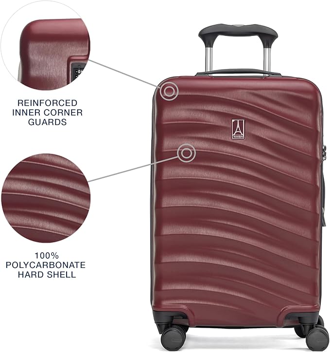 Travelpro Maxlite Air V2 Hardside Expandable Carry on Luggage, 8 Spinner Wheels, Lightweight Hard Shell Suitcase, TSA lock, Cabernet, Carry On 20-Inch