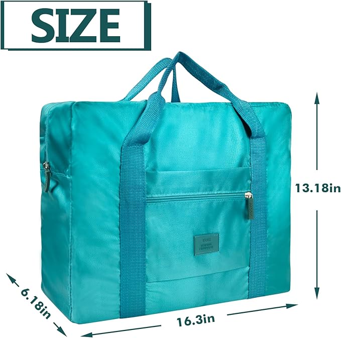 Travel Duffel Bag Lightweight Foldable Travel Bag for Women and Men Waterproof Tote Carry On Luggage Weekender Overnight Bag (Green)