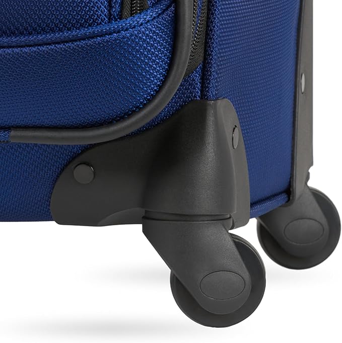 SWISSGEAR Sion Softside Expandable Spinner Luggage Durable Lightweight Travel Suitcase, Blue, Checked-Large 29-Inch