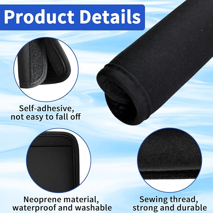 6 Pack Luggage Handle Wrap for Suitcase Luggage Tags Bright Soft Suitcase Identifiers Luggage Handle Covers Travel Accessories, Black