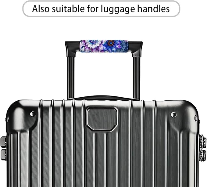 BIGCARJOB Purple Hippie Lotus Luggage Handle Wrap Set for Suitcase 2 Pieces Suitcase Identifier Protective Cover Trolley Case Grip Travel Luggage Accessories Door Handle