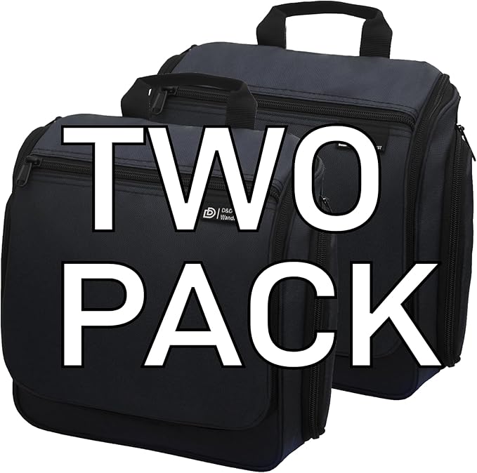 D&D Wanderlust D&D Hanging Travel Toiletry Bag for Men and Women – Cosmetics, Makeup and Toiletries Organizer Kit with 10 Compartments
