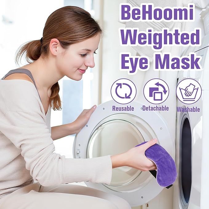 Heated Eye Mask, Microwave Moist Warm Compress for Eyes, Cooling Soothing Weighted Eye Mask for Sleeping, Reusable Sleep Eye Mask for Home & Office, Hot and Cold for Eye Relaxation (Purple)