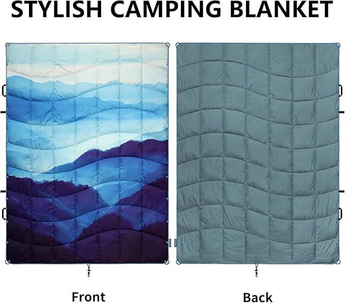 Camping Blanket, Puffy Blankets Lightweight Windproof Resistant for Outdoors,Hiking, Backpacking,Car,Picnic,Stadium