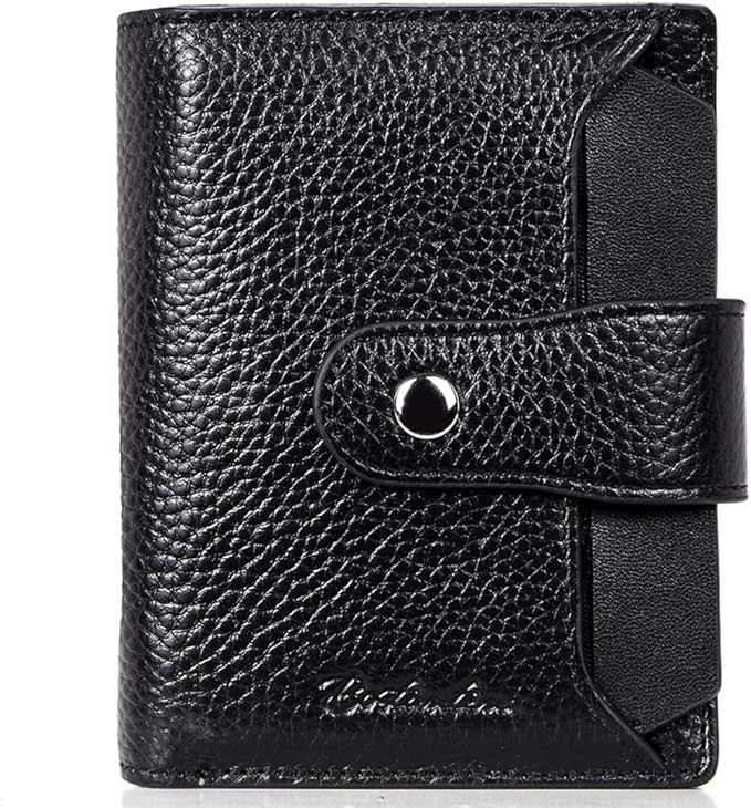 BOSTANTEN Women Leather Wallet RFID Blocking Small Bifold Zipper Pocket Wallet Card Case Purse with ID Window