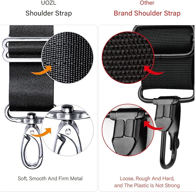 59 Inch Shoulder Straps, Soft with Ultra-Thick Fixed Shoulder Pad, Two Way Independently Adjustable Buckle Replacement Straps for Laptop Bag Messenger Bag Tool Bag Luggage,Black
