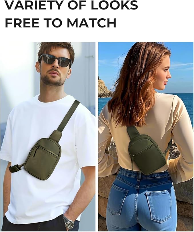 CHOLISS Small Sling Bag for Women and Men, Crossbody Bags Trendy Fanny Packs Chest Bag with Extended Strap