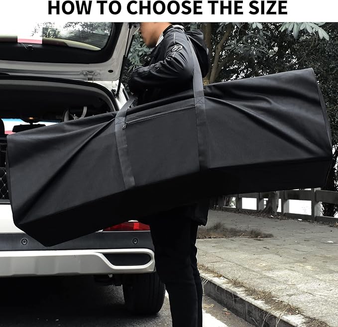 Urbanstand 46 Inch Extra Large Duffle Bag for Travel, Sports Gear Storage Bag with 2-way Lockable Zippers, Long Duffel Bag for Tent Camping tripod(Black 46inch 2Pack)
