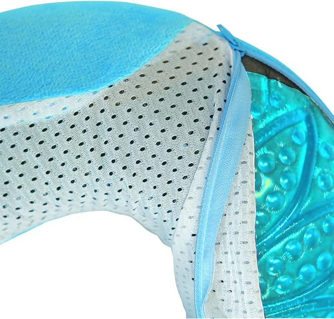 Cloudz Comfort Gel Memory Foam Travel Neck Pillow - Blue
