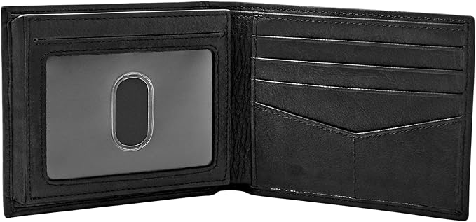 Fossil Men's Everett Leather Bifold with Flip ID Wallet