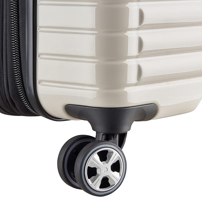 DELSEY PARIS Cruise 3.0 Hardside Expandable Luggage with Spinner Wheels, Glossy Ivory, Checked-Large 28 Inch