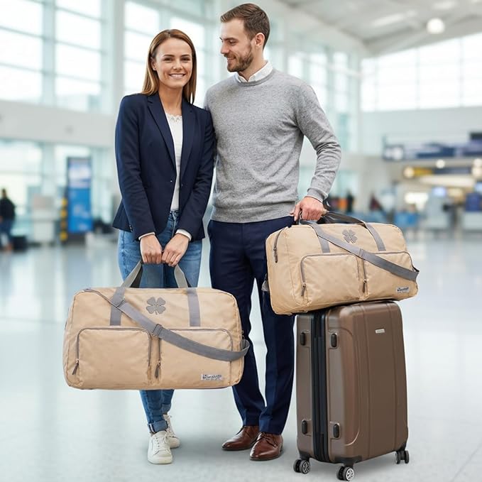 Lucky Travel Duffel Bags 65L, Gym Bag, Travel Bag & Large Duffle Bag for Men, Foldable Overnight Weekender Bags for Women & Men with Adjustable Shoulder Strap,