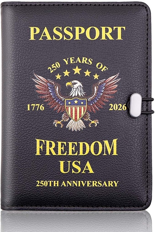 Melsbrinna Premium Leather Passport Holder Covers Case, Waterproof Rfid Blocking Travel Wallet Passport Holder with Pen Holder, Cute Passport Book for Women/Men