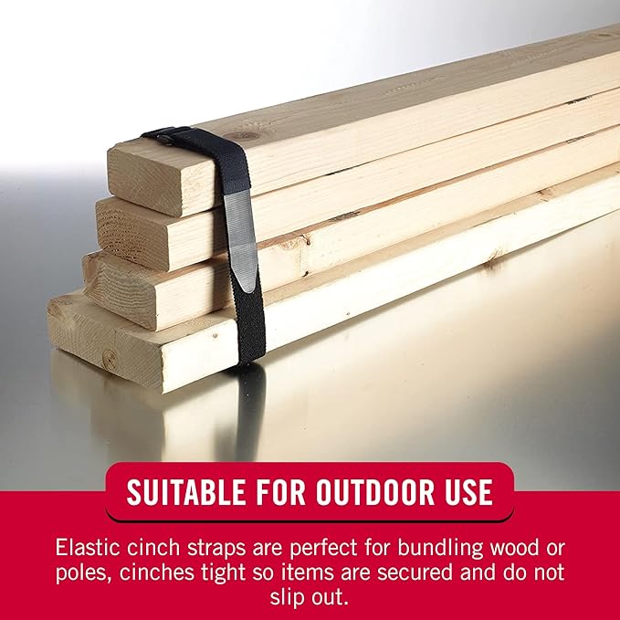 VELCRO Brand 30 Inch Elastic Straps 4 Pack, Use as Yoga Mat Straps, Fasten Outdoor Umbrellas, Wood, Tarps, Blankets, Poles and More, Stretchable and Adjustable for a Snug Fit