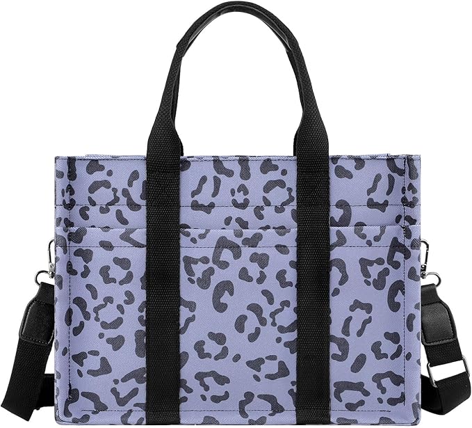 FIORETTO Canvas Tote Bag for Women with Zipper Closure & Individual Compartments for Work College for Teacher & Nurse