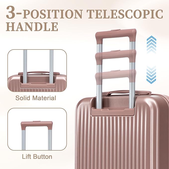Hardside Luggage, Lightweight Suitcases with Spinner Wheels, 20/14 Inch