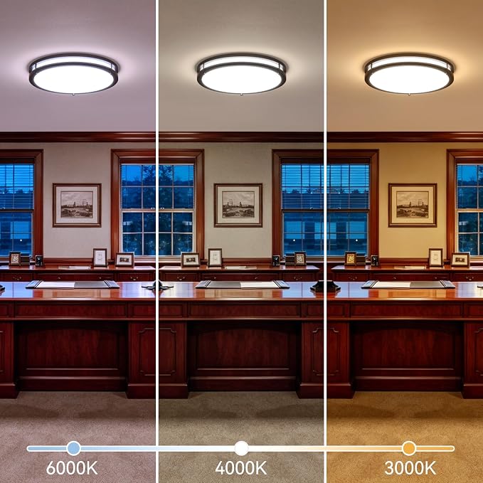 LED Ceiling Light with Remote 10 Inch Flush Mount Ceiling Light Fixture, 18W 3000K-6000K Adjustable Color Temperature, Dimmable Lighting Fixtures for Kitchen Bedroom. Hardwired