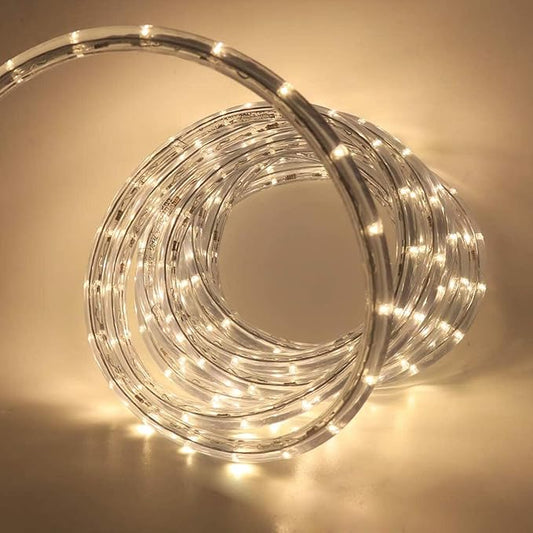 328ft 2-Wire Waterproof LED Rope Light Kit, 1/2" Rope Lights Outdoor, 110V-120V PVC 30 LED/M Tube Lights Strip for Background Lighting, Outdoor Decorative Lighting, Christmas(Warm White)