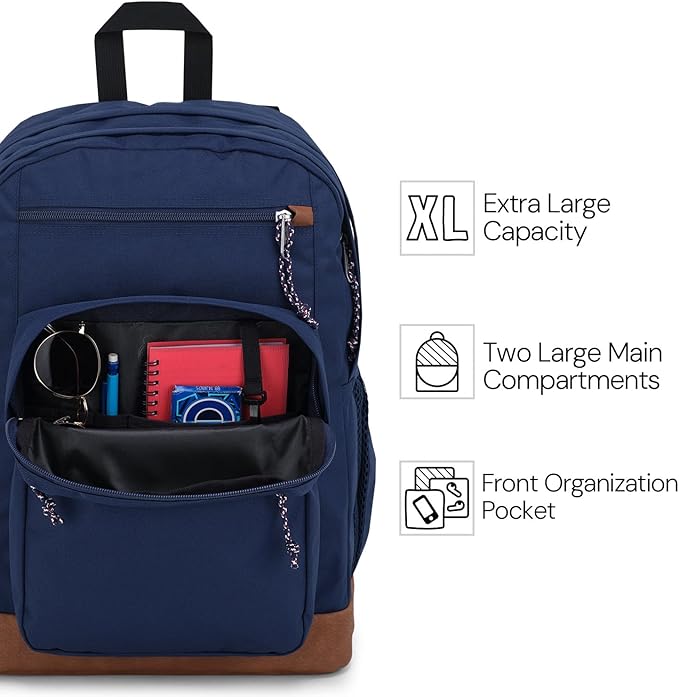 JanSport Cool Backpack, with 15-inch Laptop Sleeve - Large Computer Bag Rucksack with 2 Compartments, Ergonomic Straps, Black
