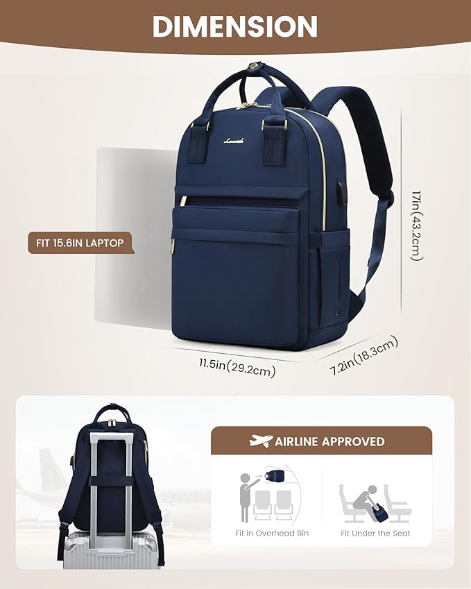 LOVEVOOK Laptop Backpack for Women 15.6 Inch Laptop Bag with USB Port, Fashion Waterproof Backpacks Teacher Nurse Stylish Travel Bags Vintage Daypacks for College Work