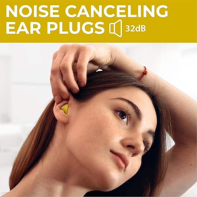 Peace&Quiet | PQ Wax Ear Plugs for Sleeping, Swimming - Soft Noise Cancelling Silicone Gel Wax Earplugs for Sleep and Swimmers, Ear Protection with Sound Blocking Level of 32 Db, Yellow