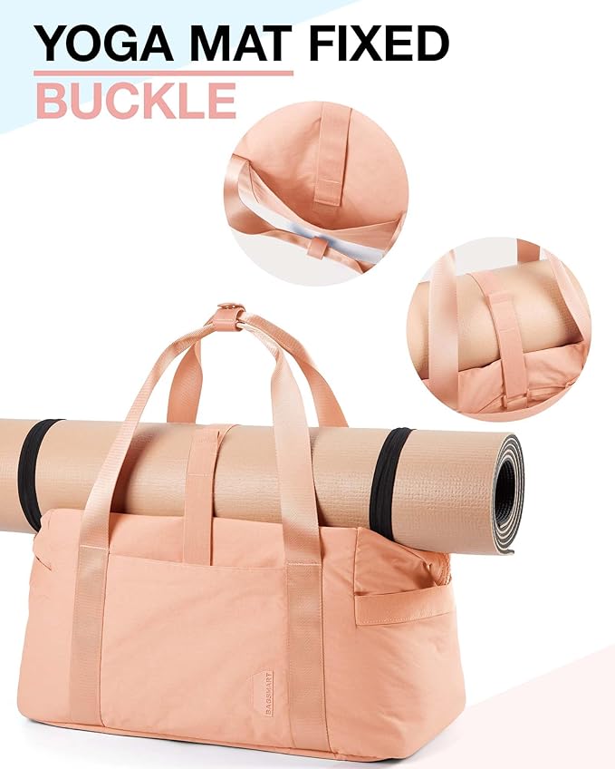 BAGSMART BAGSMART Gym Bag for Women, Carry on Weekender Overnight Bag, Travel Duffel Bags with Trolley Sleeve, Personal Item Travel Bag Tote Bag Workout Dance Bag(Orange-Large)