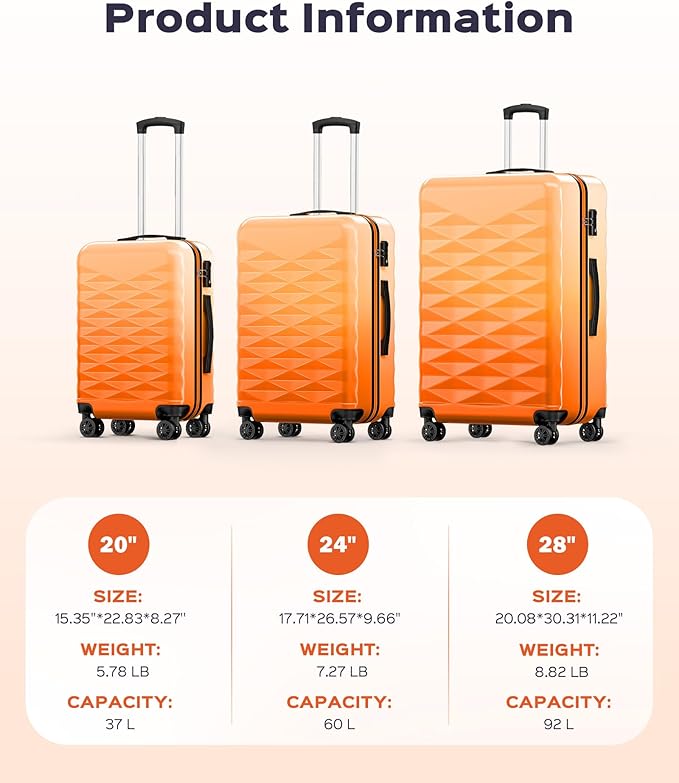Suitour 28 inch Luggage With Spinner Wheels,Hardside Lightweight Suitcases with Wheels TSA for Travel