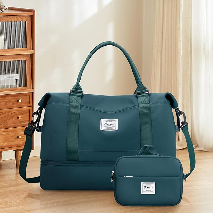 Weekender Bags for Women,Personal Item Travel Bag with Shoes Compartment,Overnight Travel Duffel Bag with Toiletry Bag