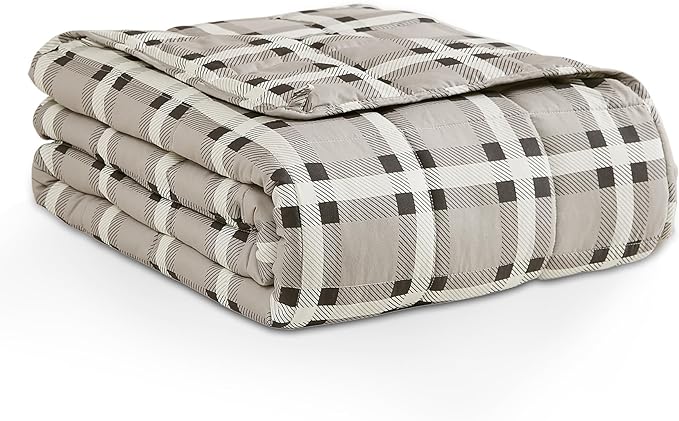 L'AGRATY Weighted Blanket - 60"x80" 15lbs Cooling Breathable Heavy Blanket Microfiber Material with Glass Beads for Adult All-Season Summer Fall Winter Soft Thick Comfort