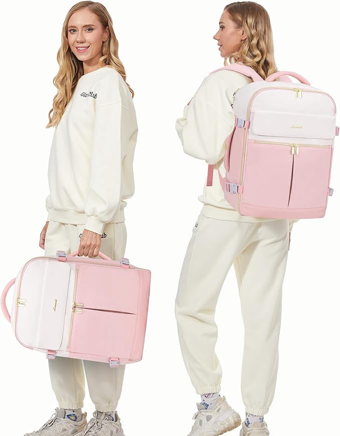 LOVEVOOK 40L Large Travel Backpack for Women, Flight Approved, Waterproof, TSA Compliant, Fits 17.3'' Laptop, 17 Pockets, 3 Packing Cubes