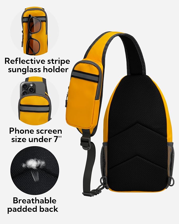 WATERFLY Crossbody Sling Backpack Sling Bag Travel Hiking Chest Bag Daypack