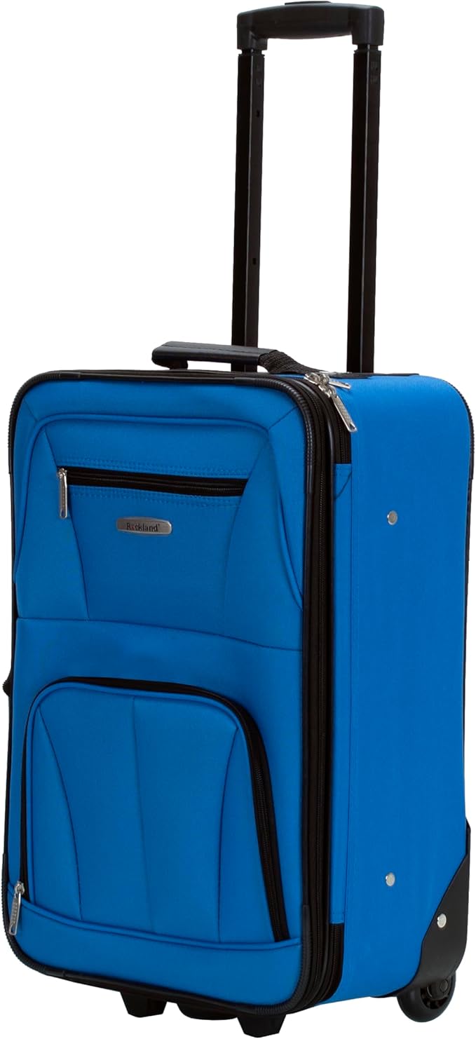 Rockland Fashion Softside Upright Luggage Set, Expandable, Blue, 2-Piece Set (14/19)