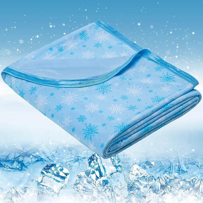 OIGAE Cooling Blanket for Hot Sleepers - Soft & Lightweight Summer Cold Blanket for Night Sweats | Perfect for Bed, Couch, Sofa (Blue, Oversized King 96" x 120")
