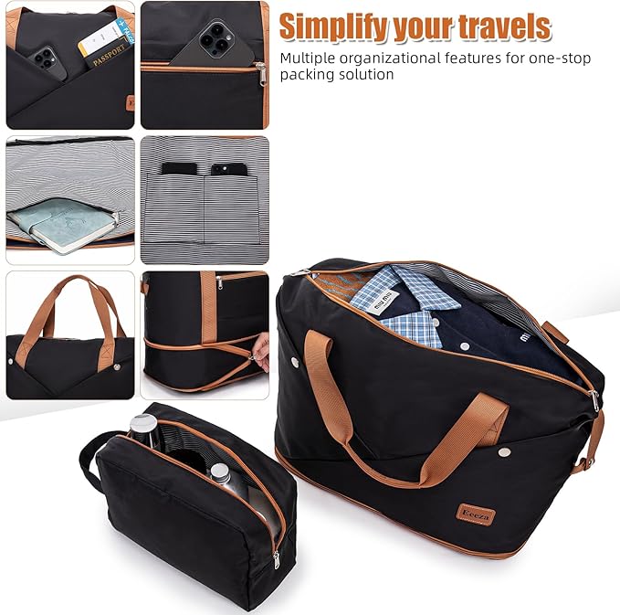 Luggage Sets 6 Piece Carry on Suitcases with Spinner Wheels ABS Hardshell Lightweight Durable Travel Luggage with Combination Lock (Black, 6 Piece Set 16"/20"/24"/28")