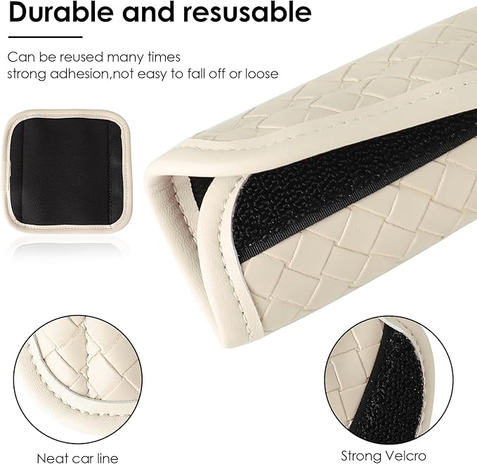 Luggage Handle Wraps -Suitcase Handle Wraps Travel Bag Handle Covers Suitcase Identifier Luggage Makers Covers(3Pcs-Beige)