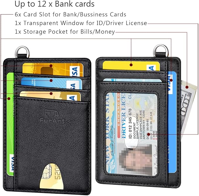FurArt Slim Minimalist Wallet, Front Pocket Wallets, RFID Blocking, Credit Card Holder for Men
