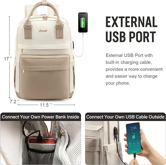 LOVEVOOK Laptop Backpack for Women 15.6 Inch Laptop Bag with USB Port, Fashion Waterproof Backpacks Teacher Nurse Stylish Travel Bags Vintage Daypacks Bookbag for College School Work | Laptop Bag, with USB Port, Backpacks, Teacher, Nurse, Stylish