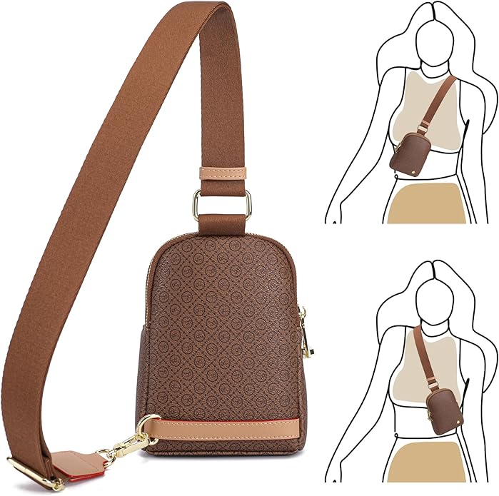 INICAT Anti Theft Crossbody Bag for Women, Small RFID Blocking Sling Purse with Zipper Lock for Travel, Vegan Leather