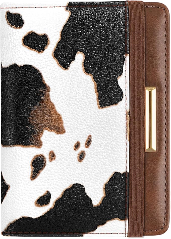 Passport Holder Cover,Traveling Passport Case Cute Passport Wallet for Women, Brown Cow