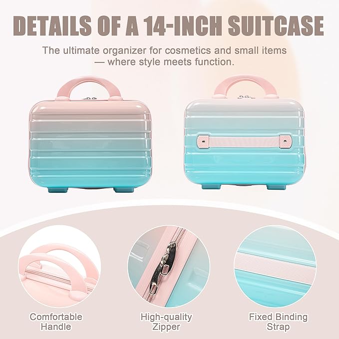 Hardside Luggage, Lightweight Suitcases with Spinner Wheels Transition Pink