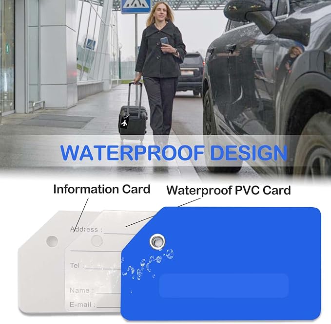 Luggage Tag for Suitcases, Quickly Spot 8 Pack Luggage Identifier Tags, Travel Accessories Name Tags for Backpacks, Suitcases, Travel Bags, Baggage, Cruise - Flexible Silicone (Blue)