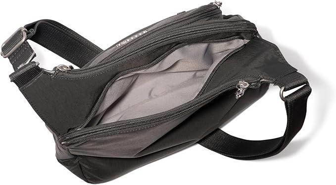 Baggallini Securtex Anti-theft Crossover Crossbody Bag 11”w X 8.5”h, Rfid, Built-in Wallet, Locking Zippers