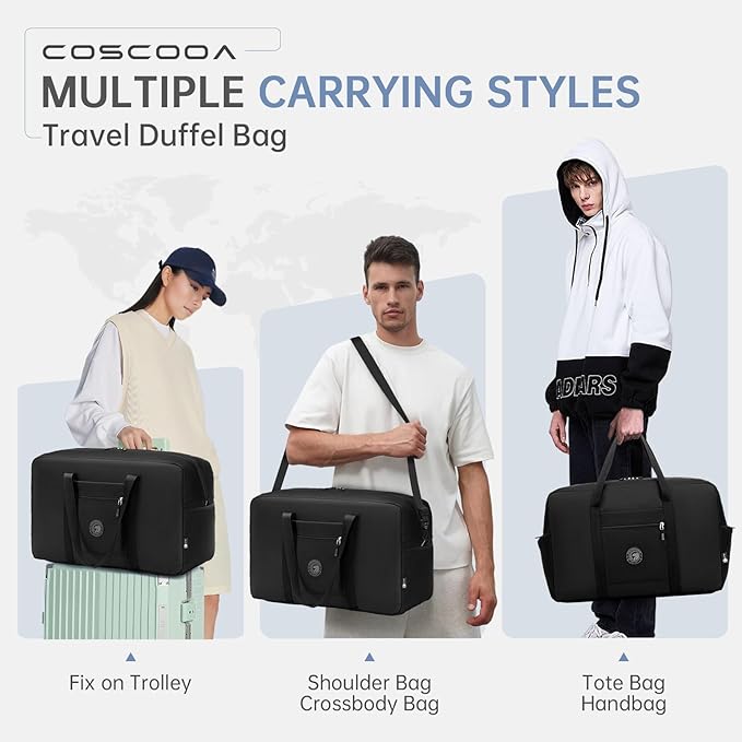 2Pack Carry On Luggage 22x14x9 Airline Approved,Lightweight Duffle Bag for Travel, Waterproof Weekender Overnight Bags for Traveling Airplane for Women and Men 40L