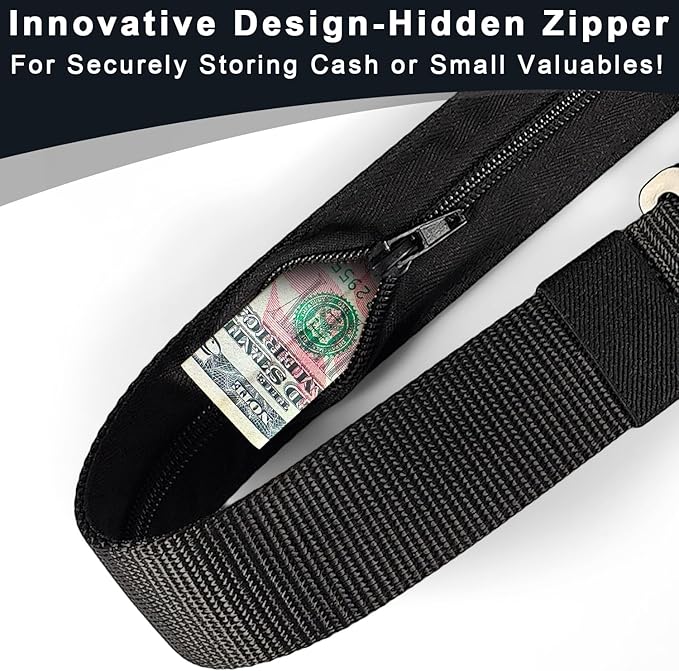 Tactical Belts for Men - Money Belt for Travel for Man Hidden, Belts for Jeans Mens Adjustable edc Belt Mens Belt, Money Belt for Travel for Men Hidden(Black)