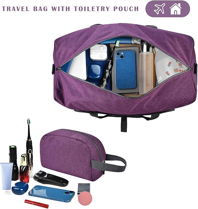 Felipe Varela Duffle Bag with Shoes Compartment and Adjustable Strap,Foldable Travel Duffel Bags for Men Women,Waterproof Duffel Bags